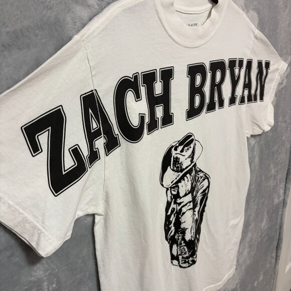 Zach Bryan Shirt Mens Medium White Cowboy Graphic Country Band Tee Concert Tour - Picture 3 of 9